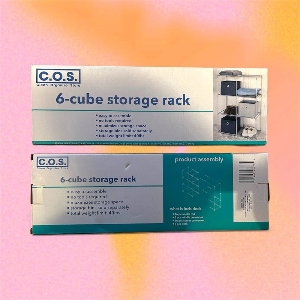 2 piece set 6-Cube Storage Rack